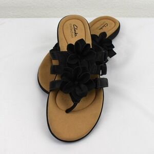 Clarks‎ Womens Elizabelle Mae Floral Print Burnout Thong Sandals Size 12